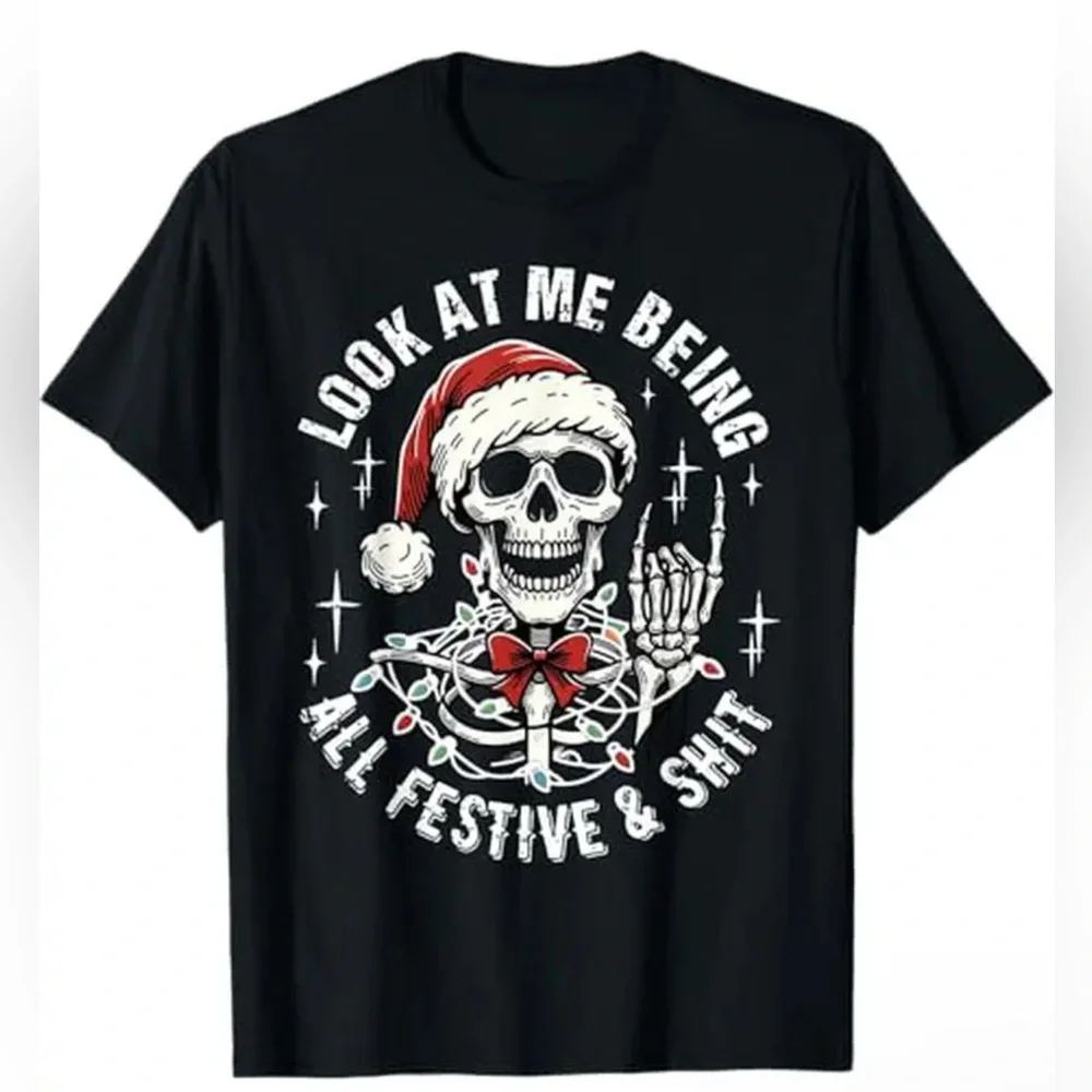 BRAND NEW LOOK AT ME BEING ALL FESTIVE SHIRT - Picture 1 of 1
